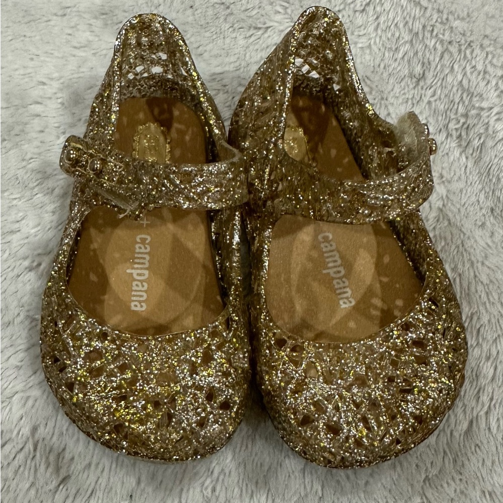 Mini Melissa gold shoes